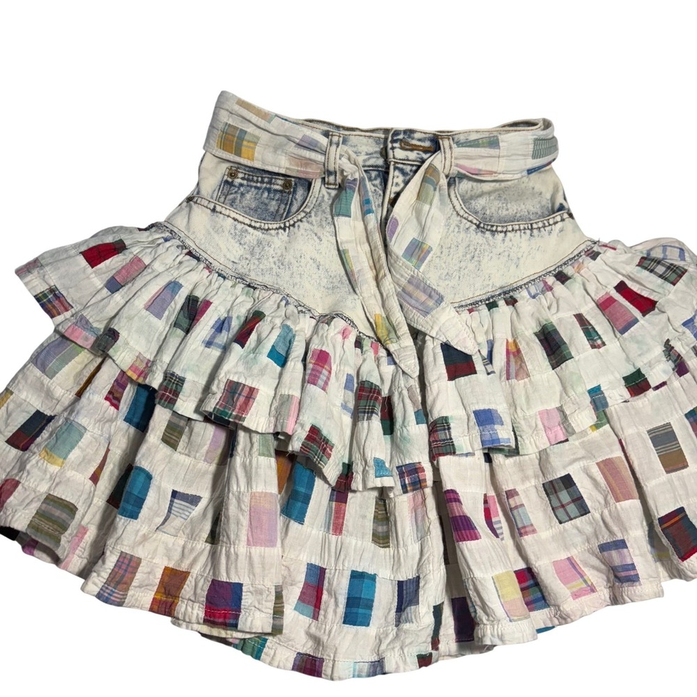 Express Multicolor Patchwork Mini Skirt - image 1